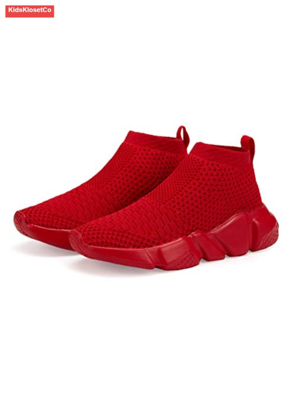 Kids Athletic Sock Sneakers Hook & Loop Running Shoes